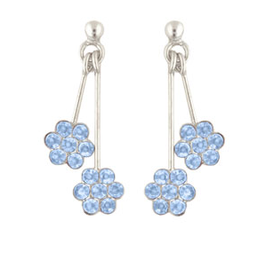 Ohrhänger Kristall Blumen in Blau 925 Silber von Janusch